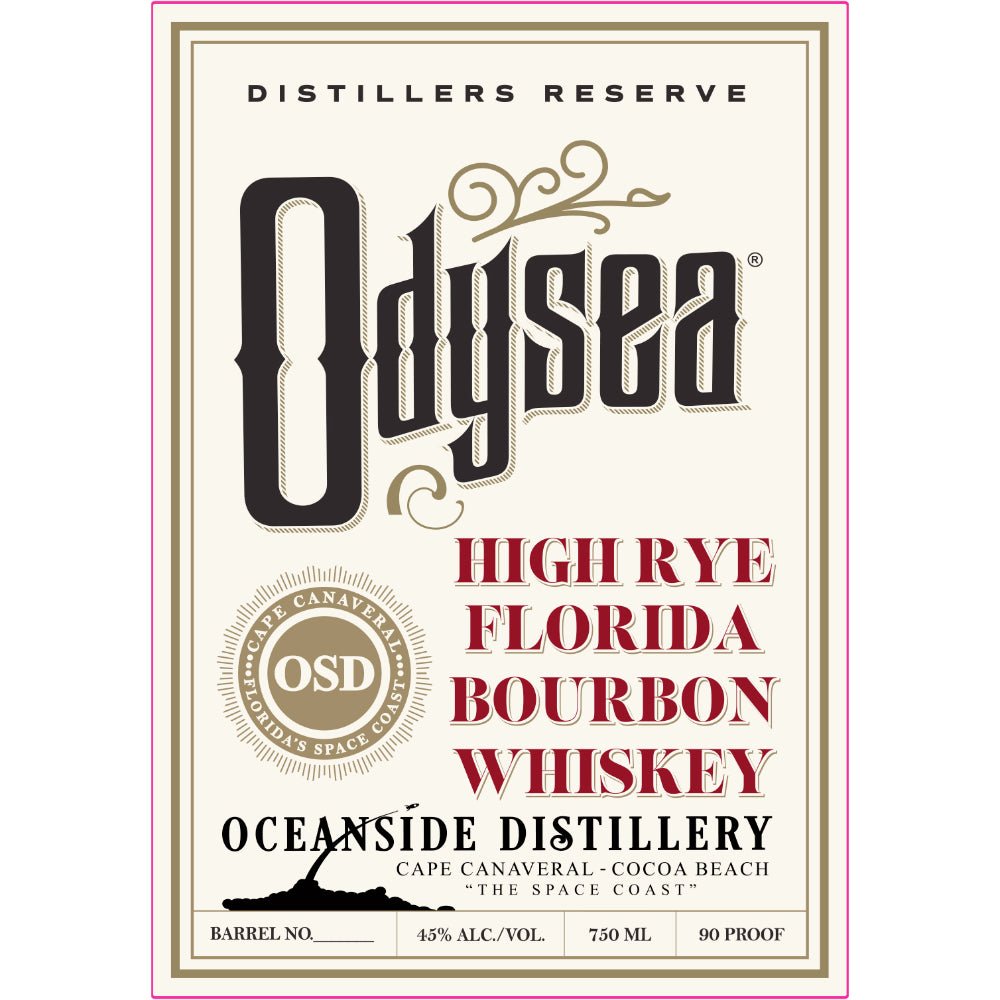 Oceanside Distillery Odysea High Rye Flordia Bourbon Bourbon Oceanside Distillery