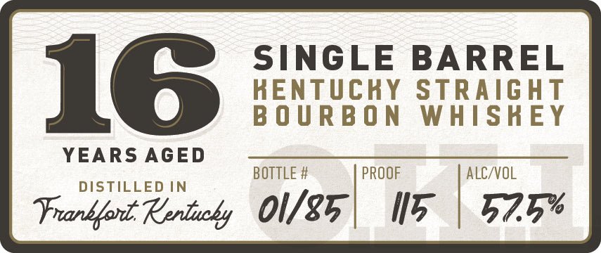 O.K.I. 16-Year Aged Single Barrel Kentucky Straight Bourbon Whiskey  O.K.I. Bourbon   