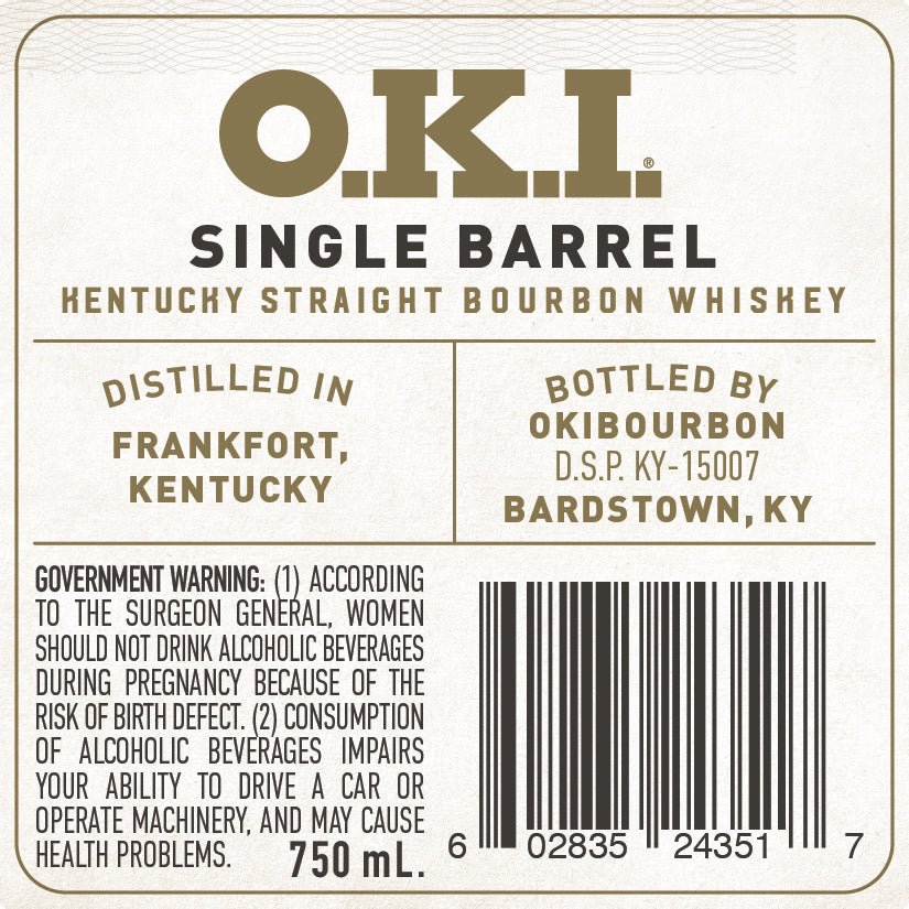 O.K.I. 16-Year Aged Single Barrel Kentucky Straight Bourbon Whiskey  O.K.I. Bourbon   