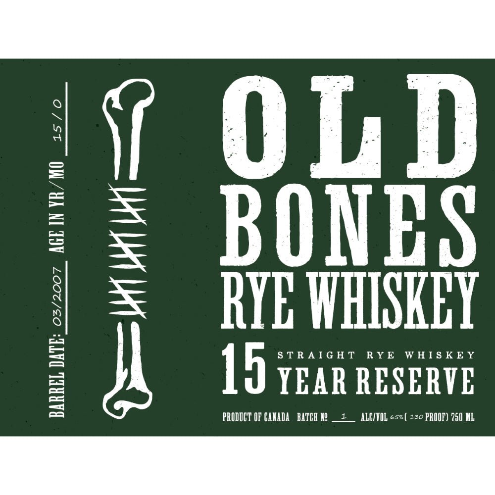 Old Bones 15 Year Reserve Rye Whiskey Rye Whiskey Old Bones