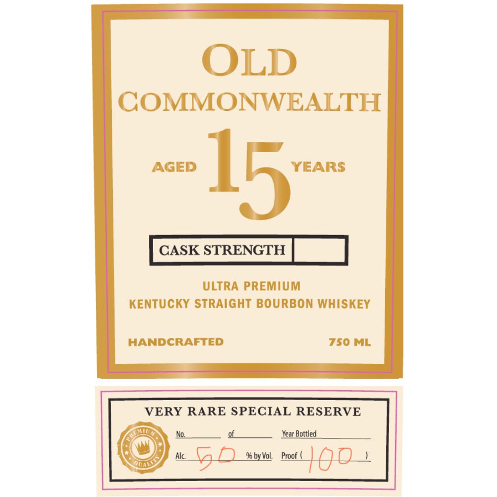 Old Commonwealth 15 Year Old Kentucky Straight Bourbon Bourbon Old Commonwealth Distillery