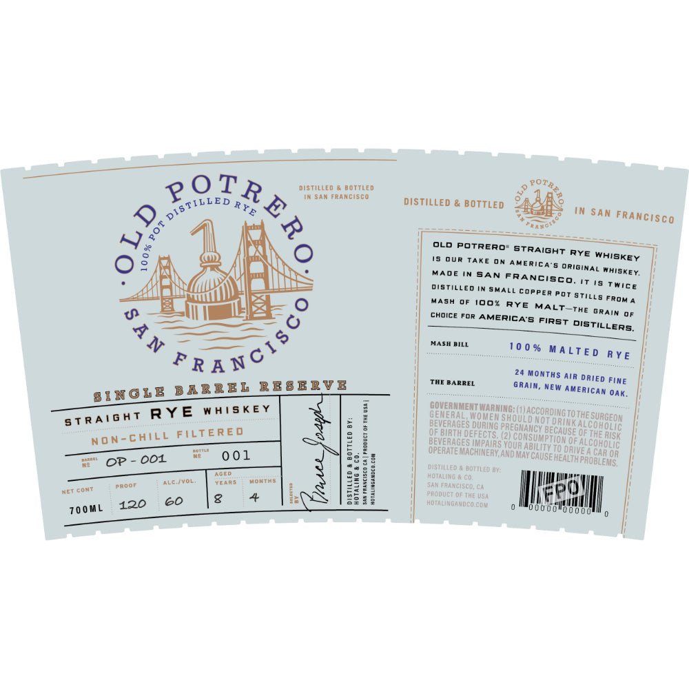 Old Potrero 8 Year Old Single Barrel Reserve Straight Rye Rye Whiskey Old Potrero   