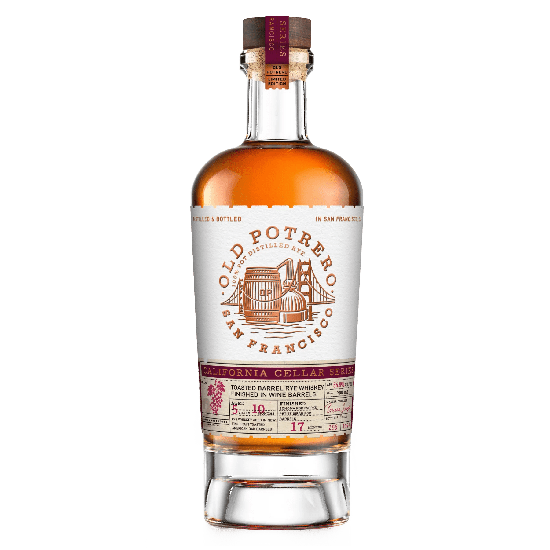 Old Potrero California Cellar Series #02 Toasted Barrel Rye Whiskey Finished in Wine Barrels 700ml  Old Potrero   