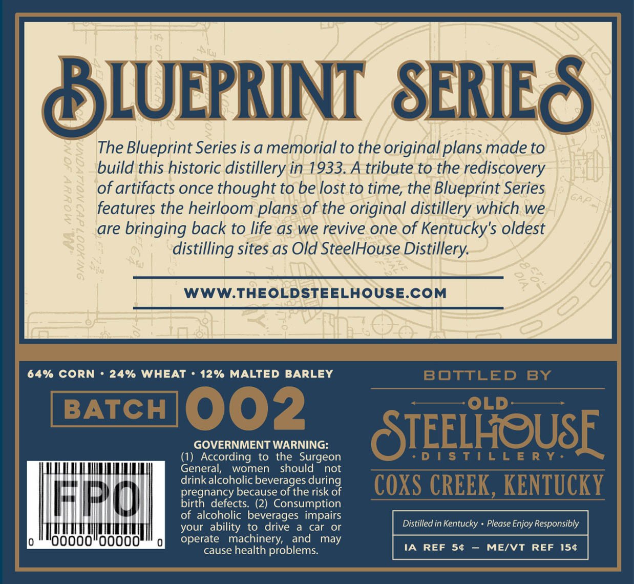 Old SteelHouse Blueprint Series 5 Year Kentucky Straight Bourbon Whiskey Straight Bourbon Whiskey Old SteelHouse   