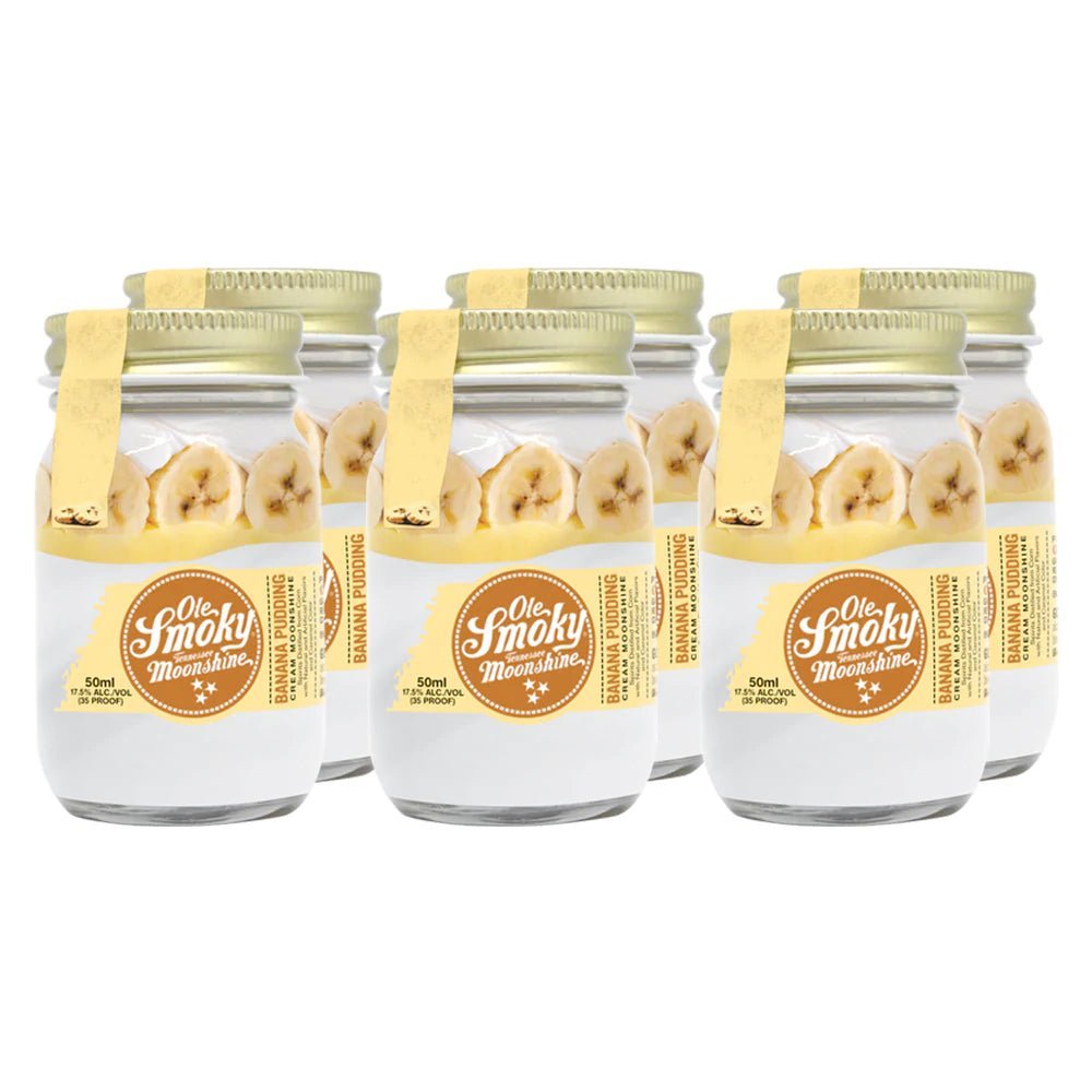 Ole Smoky Banana Pudding Cream Moonshine 50mL 6pk Moonshine Ole Smoky   