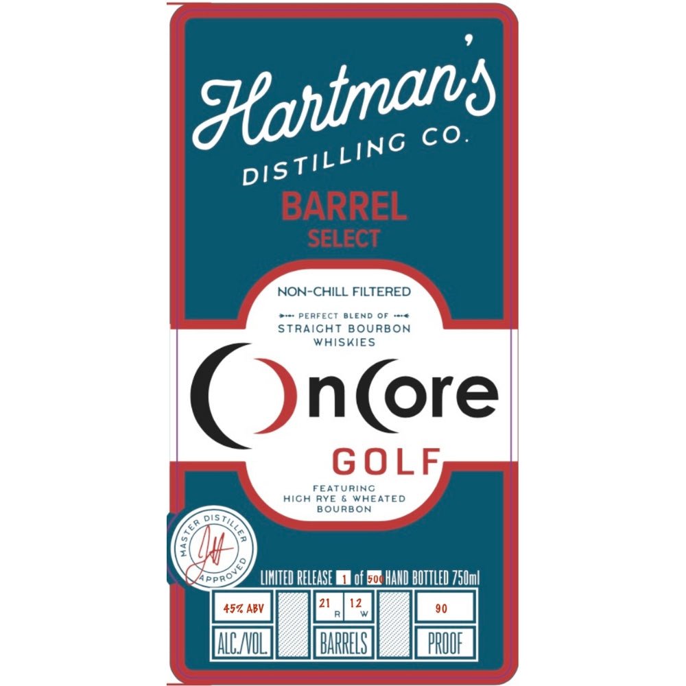 OnCore Golf Barrel Select Straight Bourbon Bourbon Hartman's Distilling   