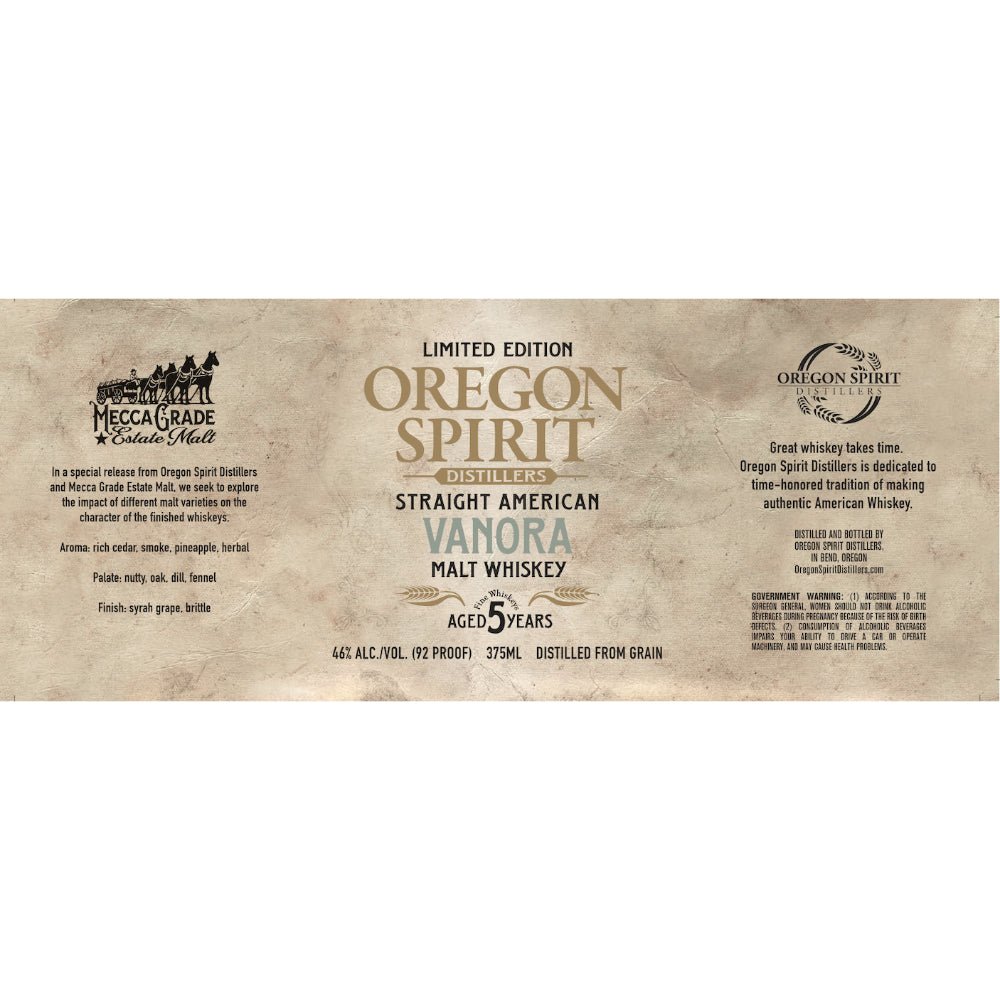 Oregon Spirit Distillers Vanora Straight Malt Whiskey Straight Malt Whiskey Oregon Spirit Distillers   