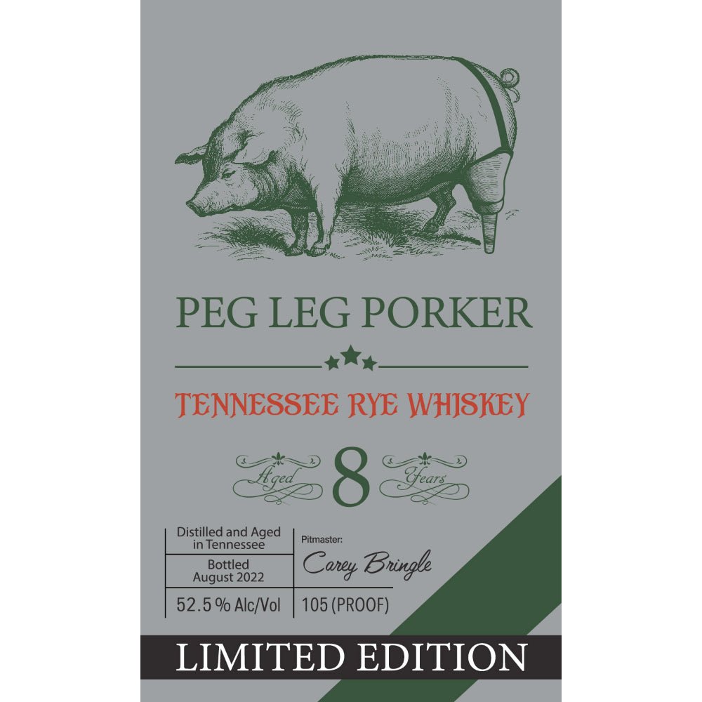 Peg Leg Porker 8 Year Old Tennessee Rye Whiskey Rye Whiskey Peg Leg Porker   