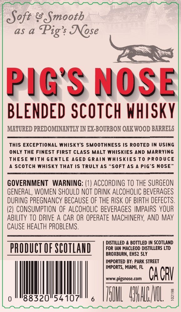 Pig's Nose Blended Scotch Whisky - 750ml  Ian Macleod Distillers   