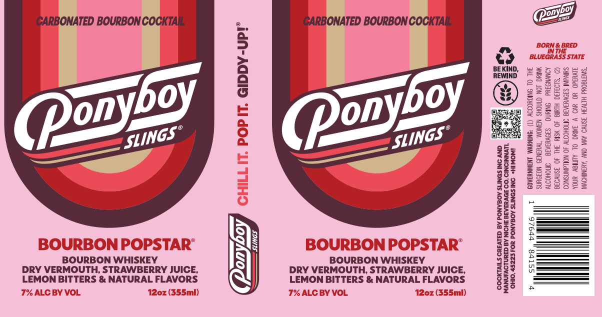 Ponyboy Slings Bourbon Popstar 355ml  Ponyboy Slings   