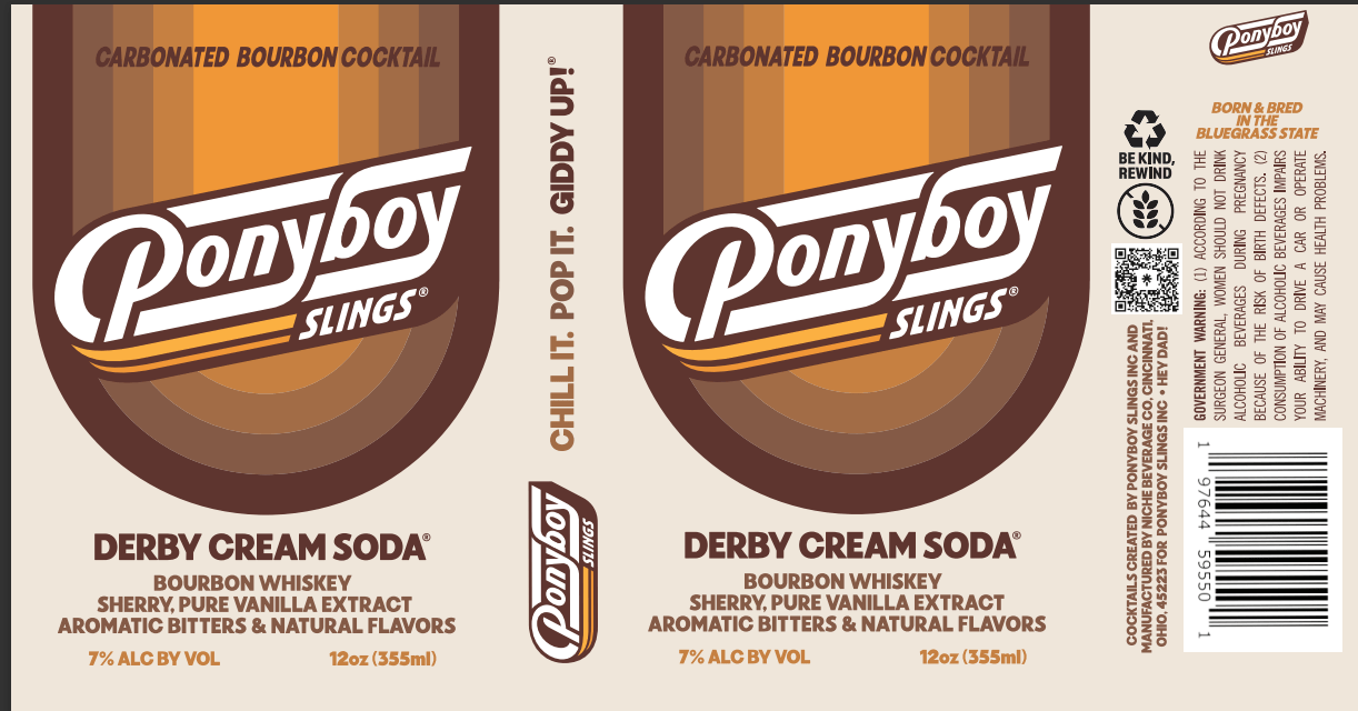 Ponyboy Slings Derby Cream Soda Bourbon Whiskey 355ml  Ponyboy Slings   