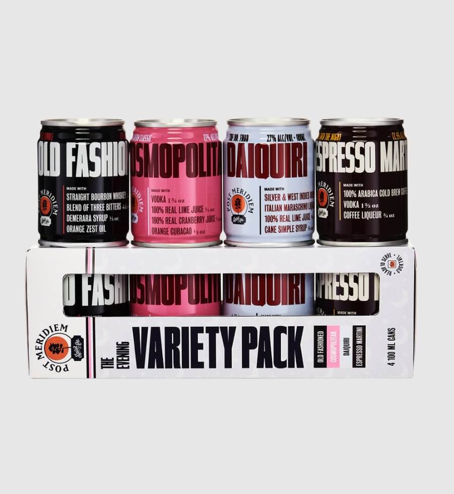 Post Meridiem The Evening Variety Pack - 4pk Canned Cocktail $4.49 per Cocktail   