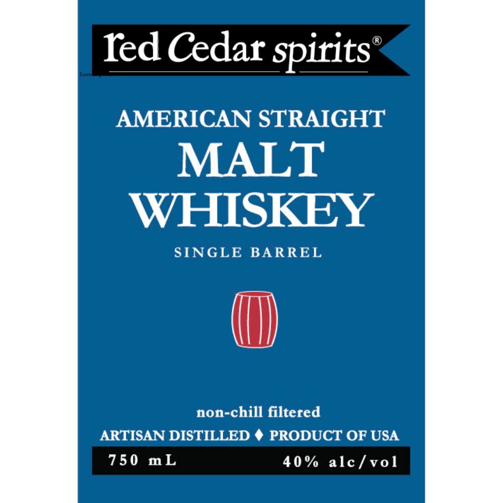 Red Ceder Spirits American Straight Malt Whiskey American Whiskey Red Cedar Spirits