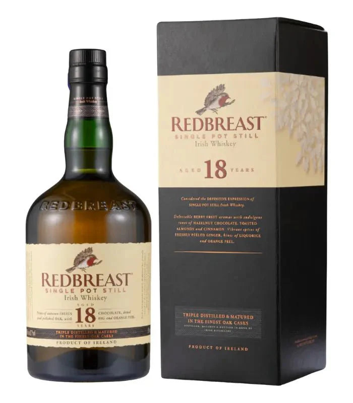 Redbreast 18 Year Old Irish Whiskey 750mL Irish Whiskey Redbreast Whiskey   