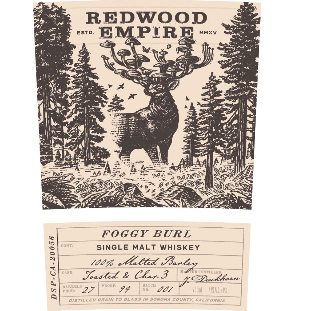 Redwood Empire Foggy Burl Single Malt Whiskey Single Malt Whiskey Redwood Empire Whiskey   