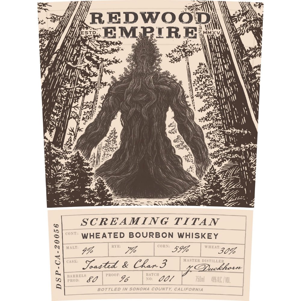 Redwood Empire Screaming Titan Wheated Bourbon Bourbon Redwood Empire Whiskey   