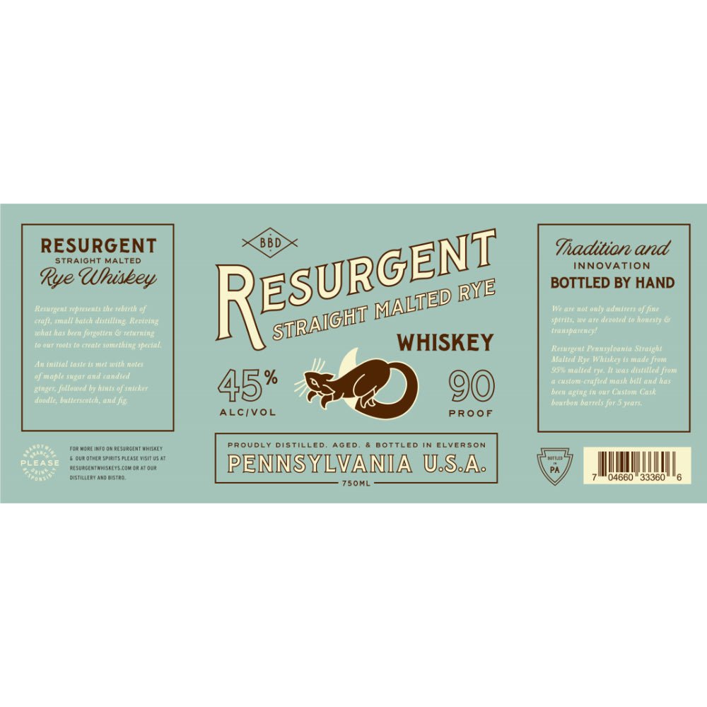 Resurgent Straight Malted Rye Whiskey Rye Whiskey Resurgent Whiskey