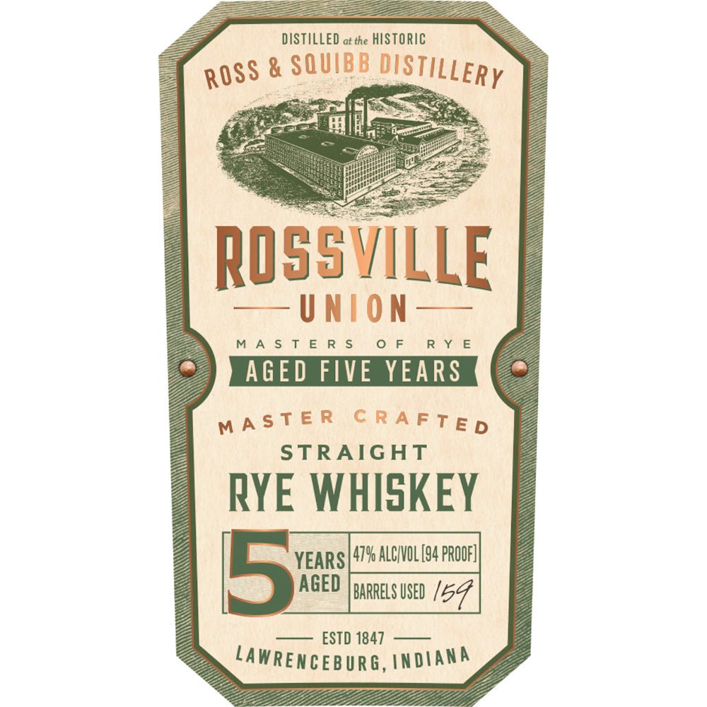 Rossville Union 5 Year Old Straight Rye Rye Whiskey Rossville Union   