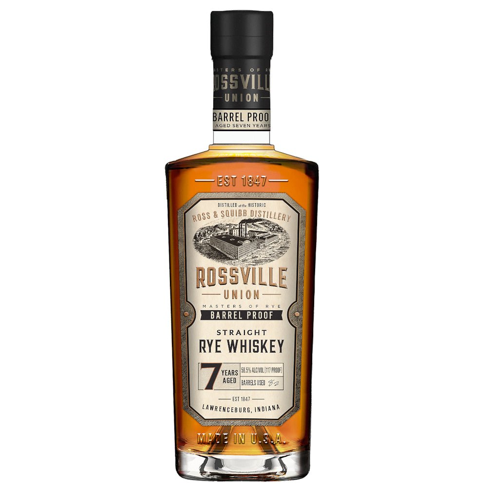 Rossville Union 7 Year Old Barrel Proof Straight Rye Rye Whiskey Rossville Union   