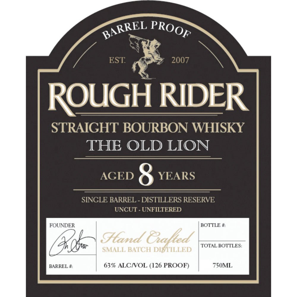 Rough Rider The Old Lion Straight Bourbon Bourbon Long Island Spirits