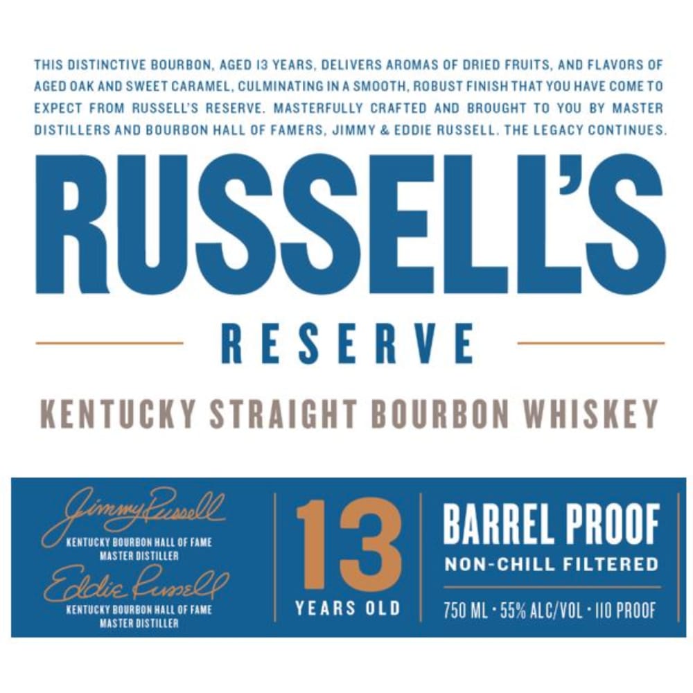 Russell's Reserve 13 Year Old Barrel Proof Bourbon Russell’s Reserve   