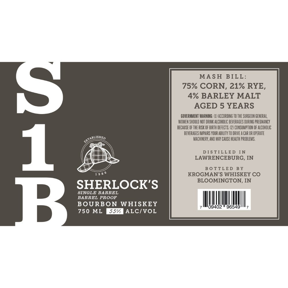 Sherlock’s Single Barrel Bourbon Bourbon Krogman’s Whiskey Co