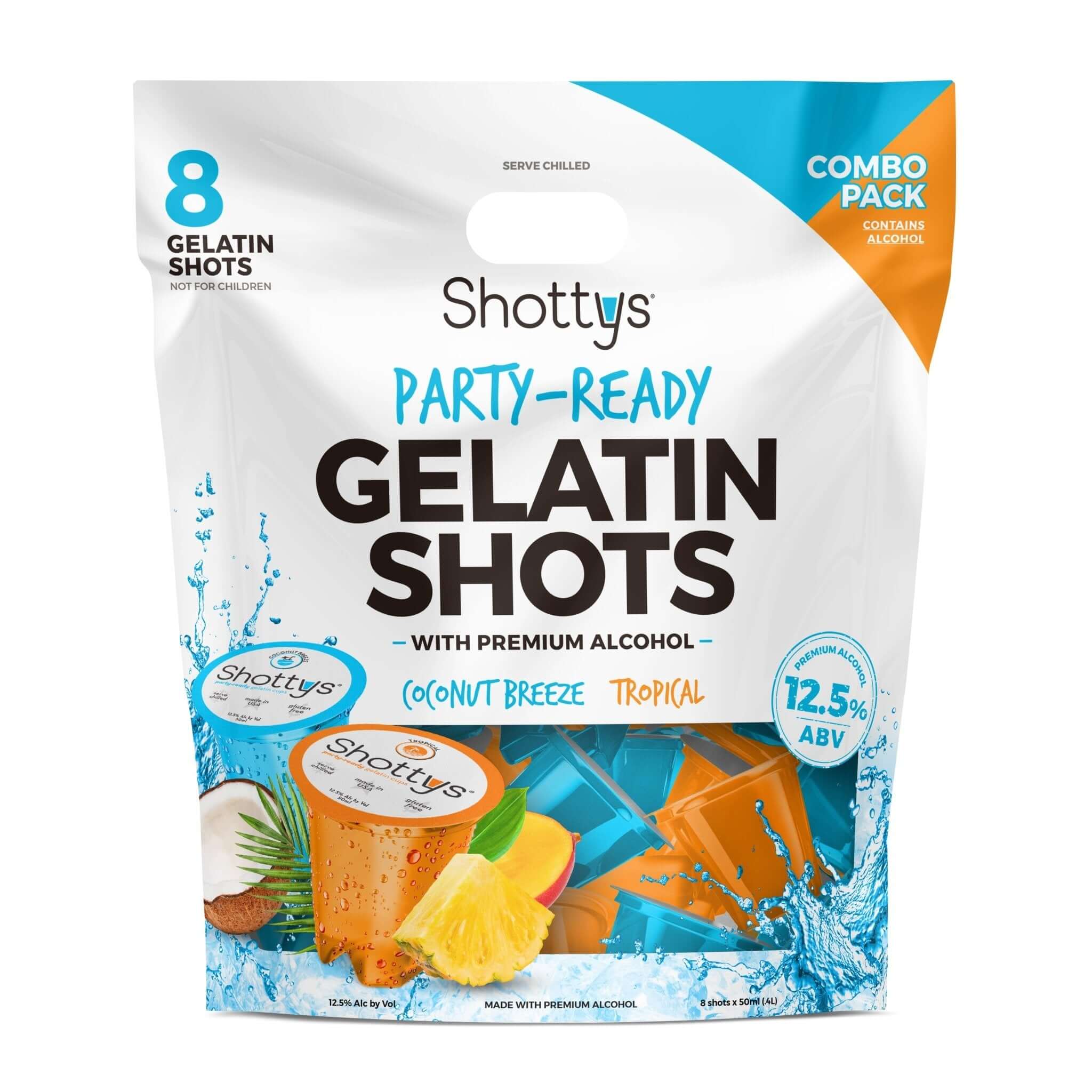 Shottys Coconut Breeze/Tropical Gelatin Shots (8 shots)  Shottys   