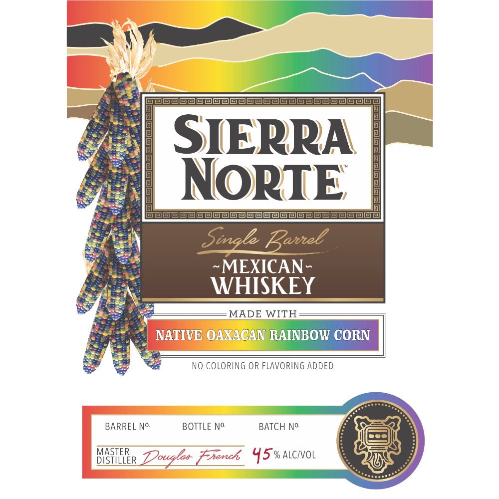 Sierra Norte Single Barrel Rainbow Corn Mexican Whiskey Mexican Whiskey Sierra Norte Whiskey