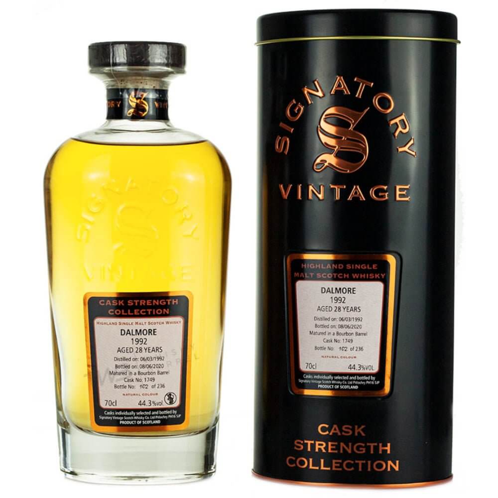 Signatory Cask Strength Dalmore 1992 28 Year Old Highland Single Malt Scotch Whisky Scotch Signatory