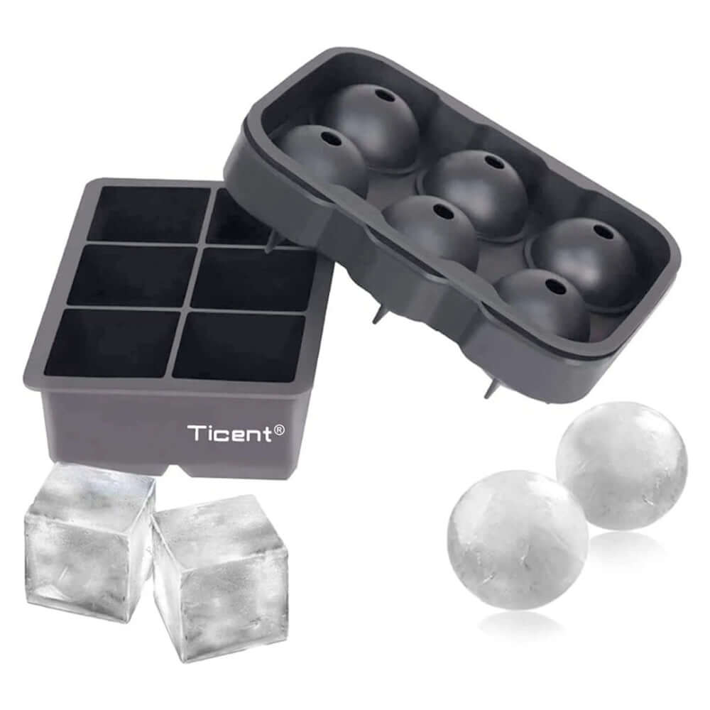 Silicone Ice Cube Trays Set of 2 Accessories Ticent