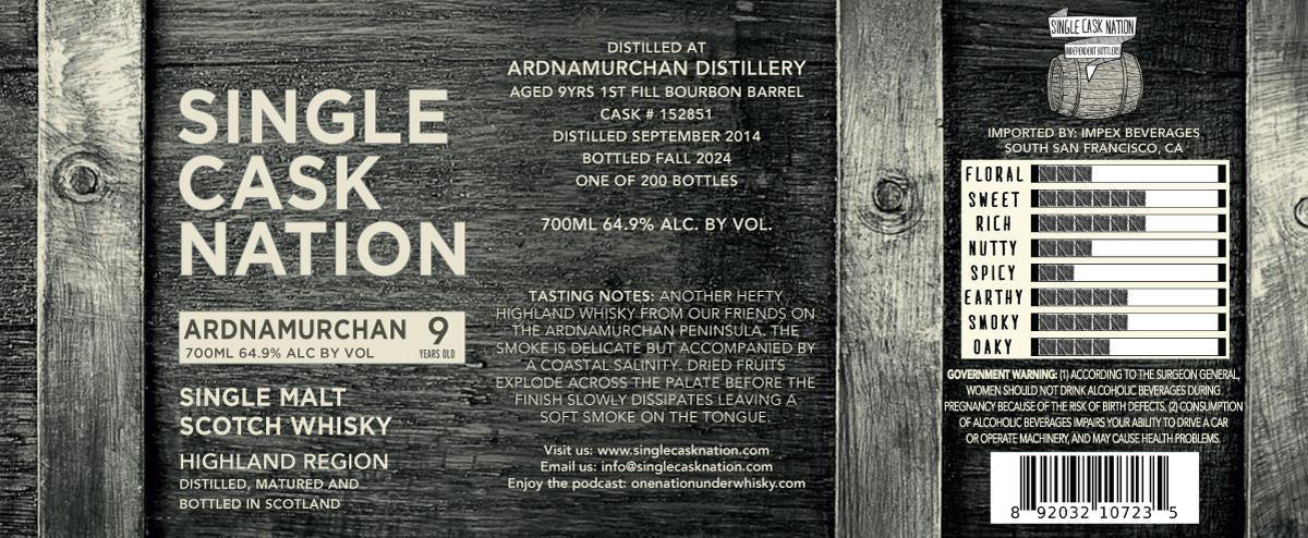 Single Cask Nation Ardnamurchan 9-Year Single Malt Scotch Whisky Single Malt Scotch Whisky Single Cask Nation   