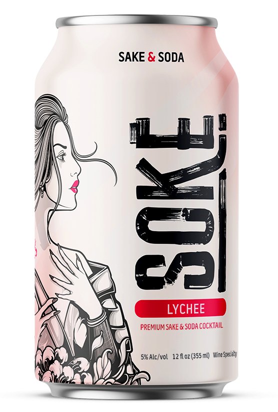 Soke Sake & Soda Lychee 4 Pack  Soke Sake & Soda   