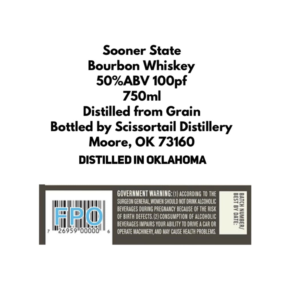 Sooner State Bourbon Whiskey Bourbon Sooner State