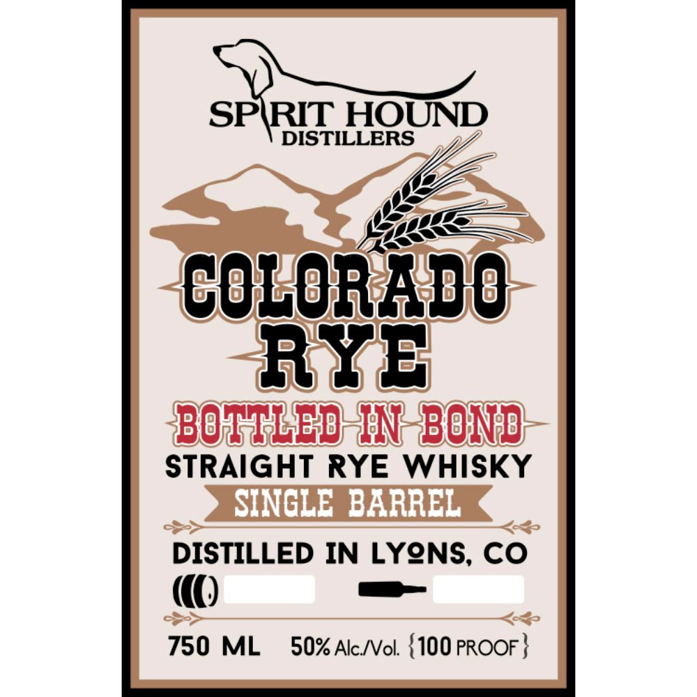 Spirit Hound Colorado Straight Rye Bottled in Bond Rye Whiskey Spirit Hound Distillers   