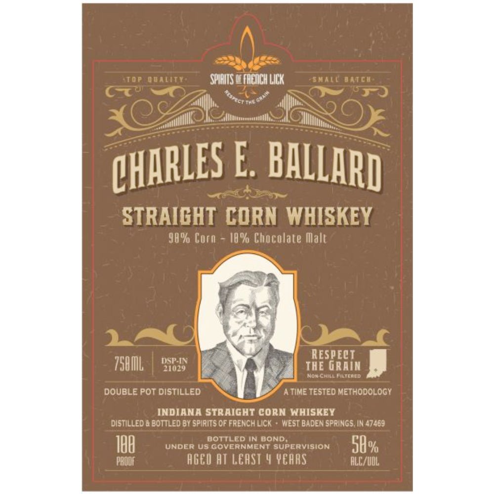 Spirits of French Lick Charles E. Ballard Straight Corn Whiskey American Whiskey Spirits of French Lick   