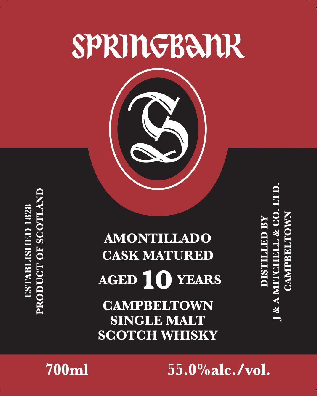 Springbank 10 Year Old Amontillado Cask Matured Campbeltown Single Malt Scotch Whisky 700ml Single Malt Scotch Whisky Springbank   