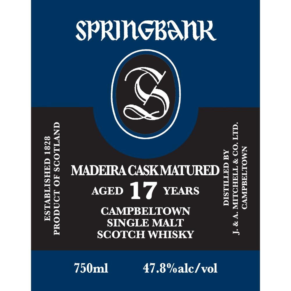 Springbank 17 Year Old Madeira Cask Matured Scotch Springbank   