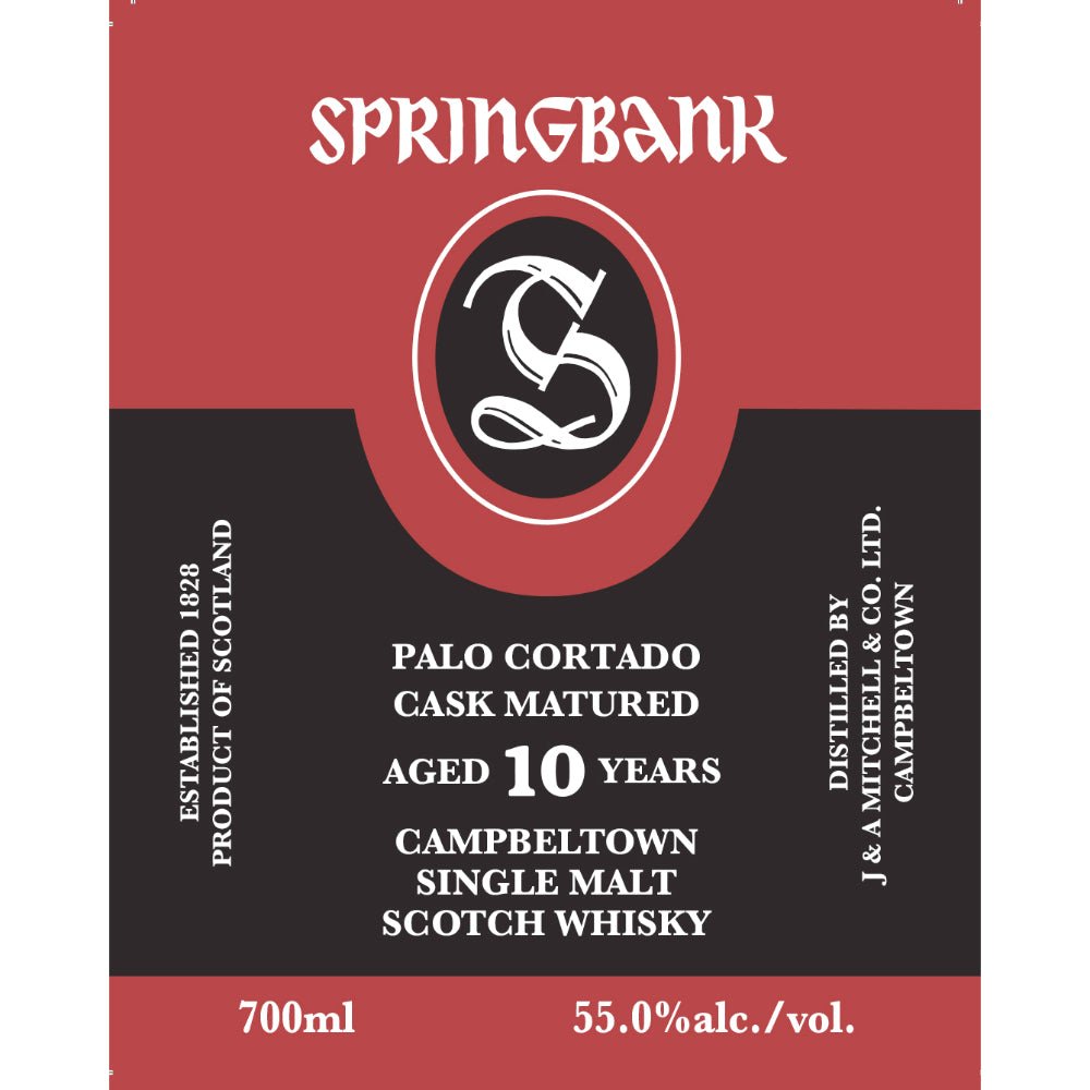 Springbank Palo Cortado Cask Matured 10 Year Old Scotch Springbank   