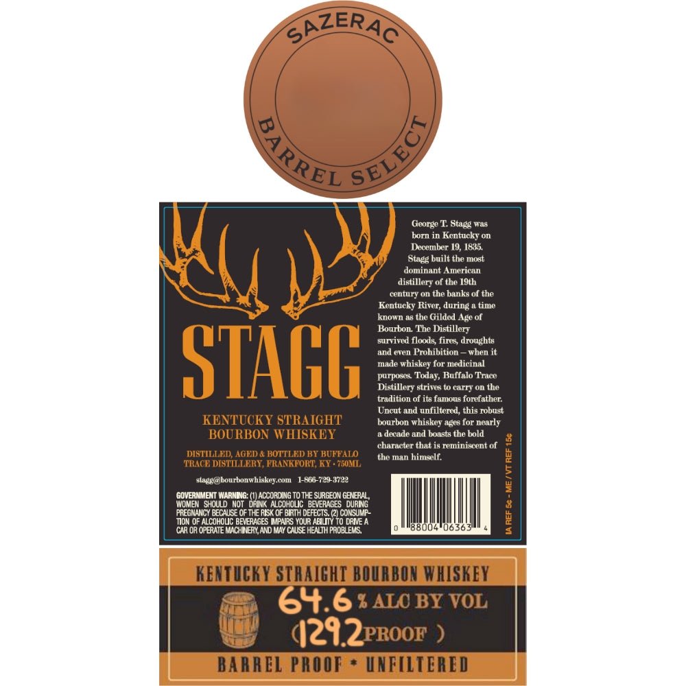 Stagg Sazerac Barrel Select Bourbon Buffalo Trace   