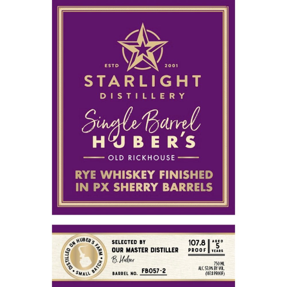 Starlight 5 Year Old Rye Finished In PX Sherry Barrels Rye Whiskey Starlight Distillery   