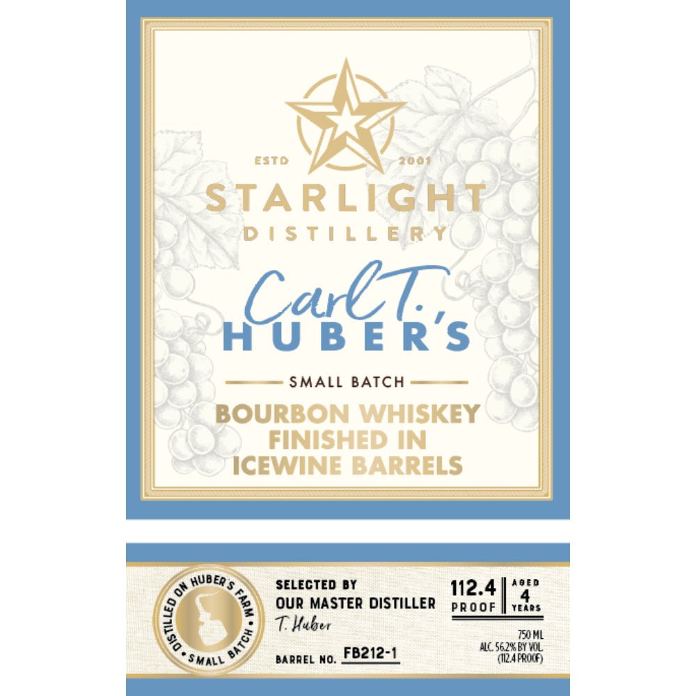 Starlight Carl T. Huber’s Bourbon Finished in Icewine Barrels Bourbon Starlight Distillery   