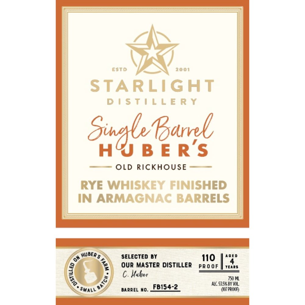 Starlight Old Rickhouse Rye Finished In Armagnac Barrels Rye Whiskey Starlight Distillery   