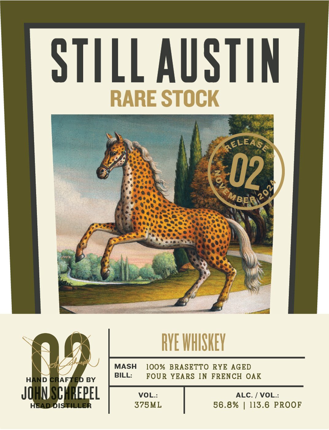 Still Austin Rare Stock Rye Whiskey Aged 4 Years in French Oak 375ml Rye Whiskey Still Austin Whiskey Co.   