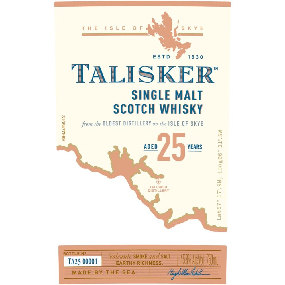 Talisker Single Malt Scotch Whisky 25 Year Scotch Talisker