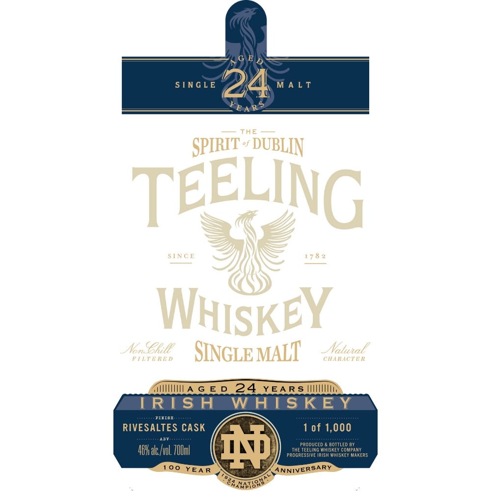 Teeling 24 Year Old Rivesaltes Cask Finish Single Malt Irish Whiskey Teeling Whiskey   