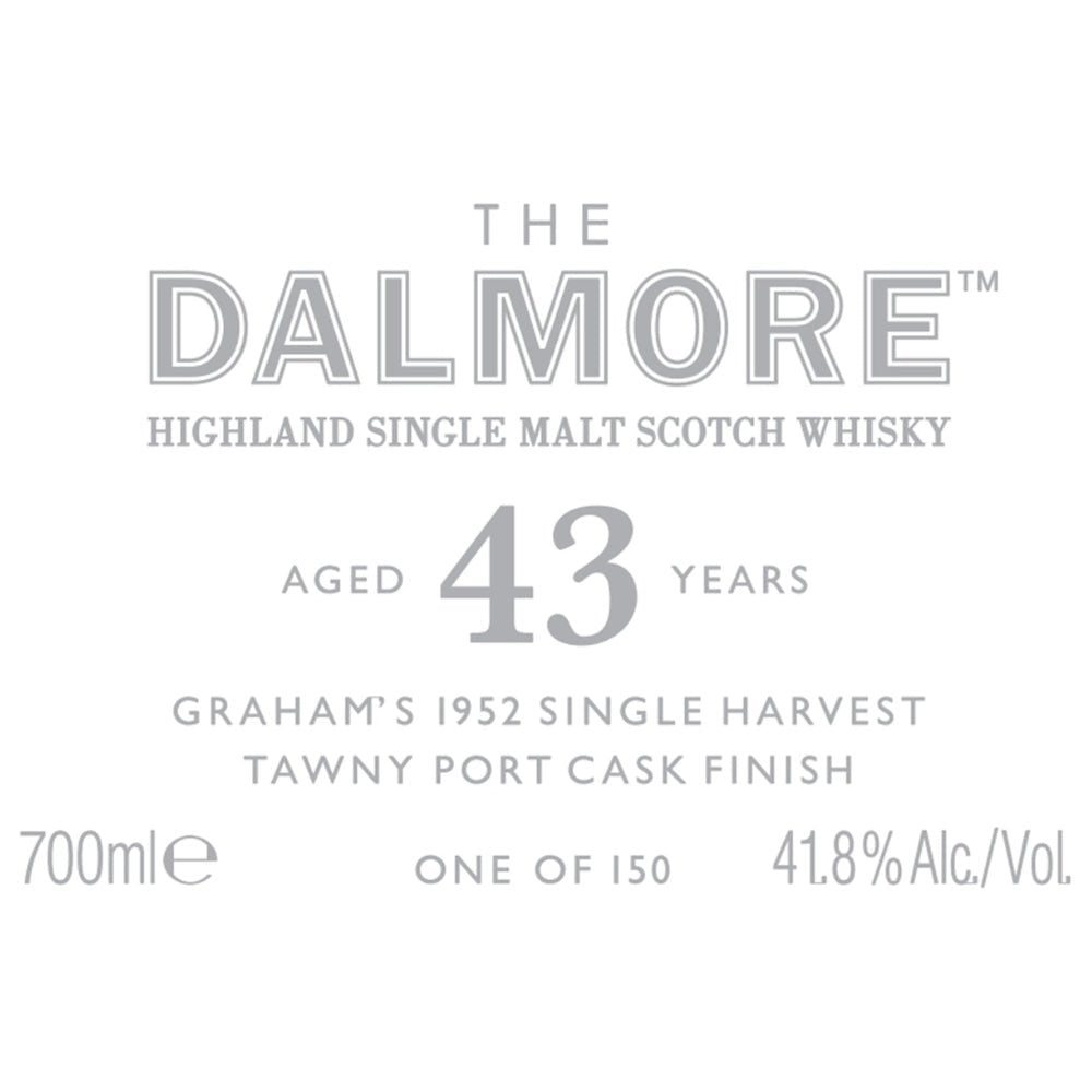 The Dalmore 43 Year Old Graham’s 1952 Single Harvest Tawny Port Cask Scotch The Dalmore   