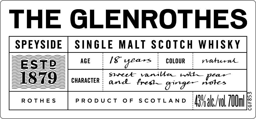 The Glenrothes 18 Year Old Speyside Single Malt Scotch Whisky Single Malt Scotch Whisky The Glenrothes