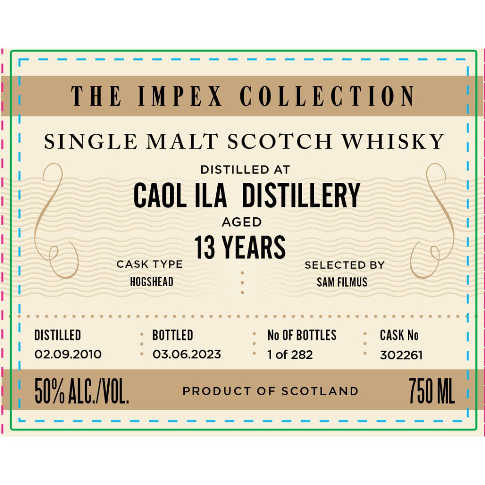 The ImpEx Collection Caol Ila Distillery 13 Year Old 2010 Scotch Impex   