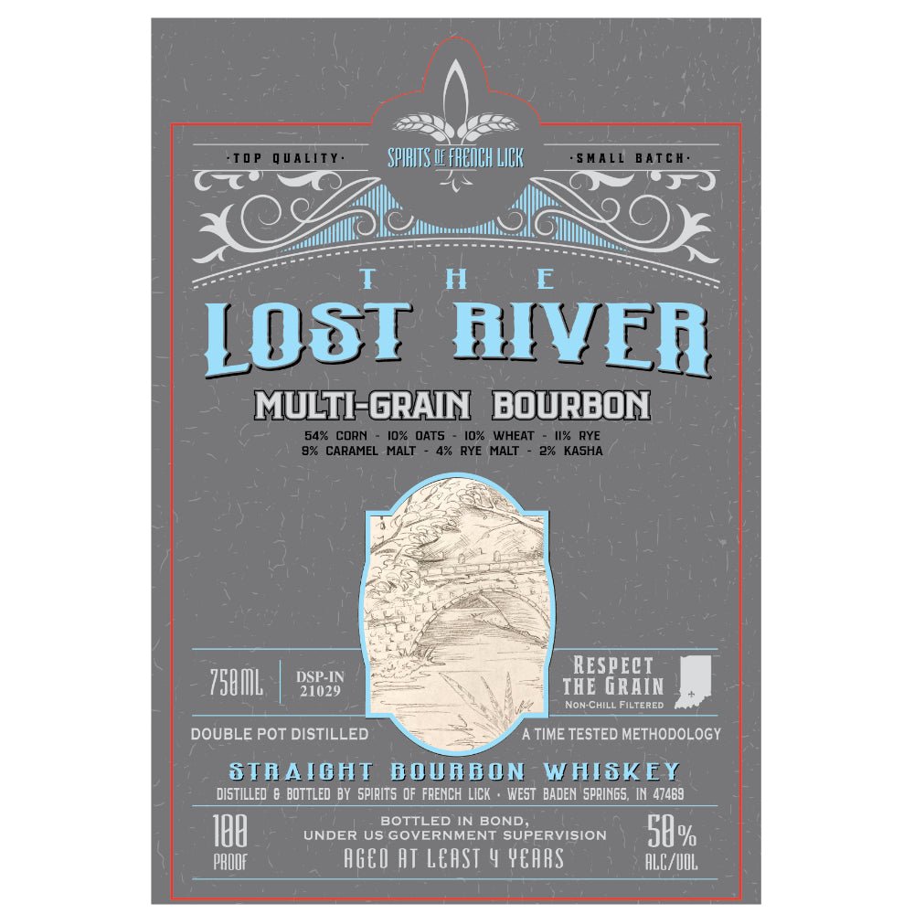 The Lost River Multi-Grain Bottled in Bond Straight Bourbon Bourbon Spirits of French Lick