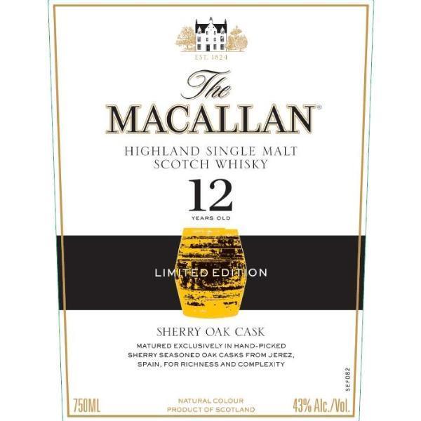 The Macallan 12 Year Old Sherry Oak Limited Edition Scotch The Macallan